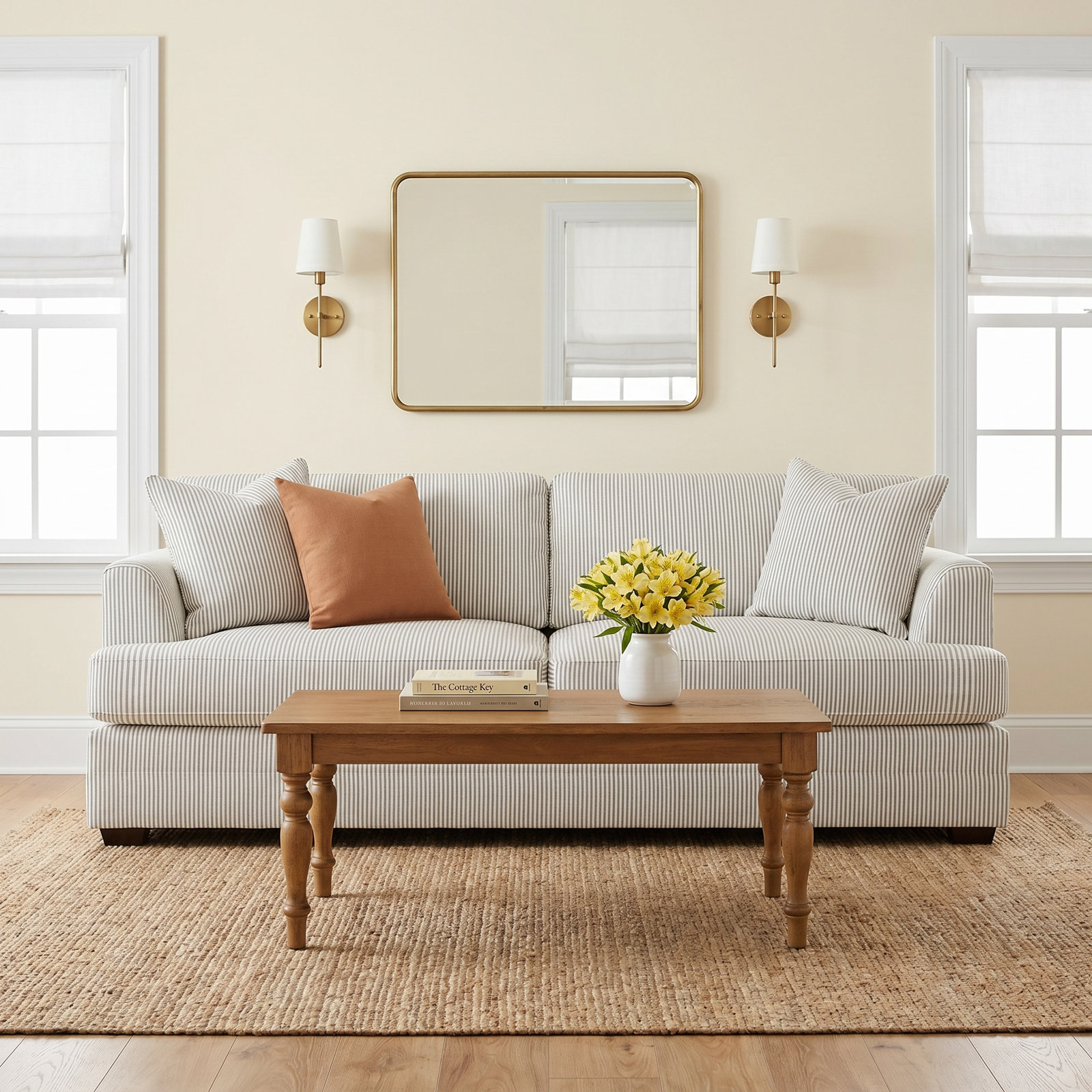 Edan Upholstered Sofa, Lena Sand Performance Linen Blend