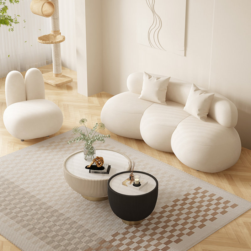 Canapé moderne et simple de style crème, Blanc cassé / blanc