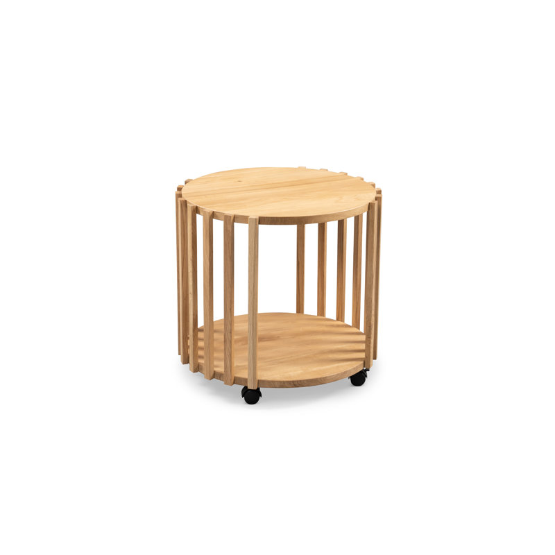 Ishaan Solid Wood Wheel End Table