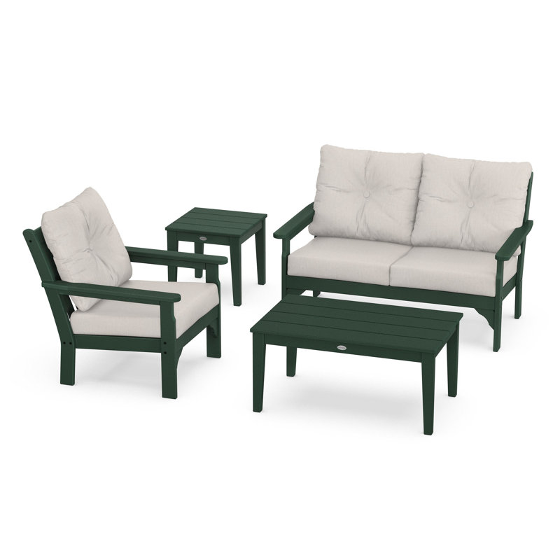 Vineyard 4-Piece Deep Seating Set, Cast Ash, Green