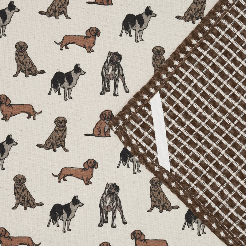 Tea Towel Kitchen Towel, 2, Grey/Brown/Mustard