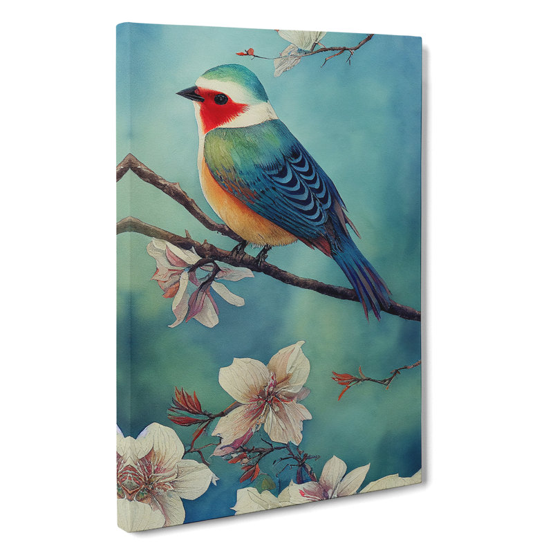 Bird in Watercolour No.2 - Unframed - Wrapped Canvas, 76cm H x 50cm W x 3cm D