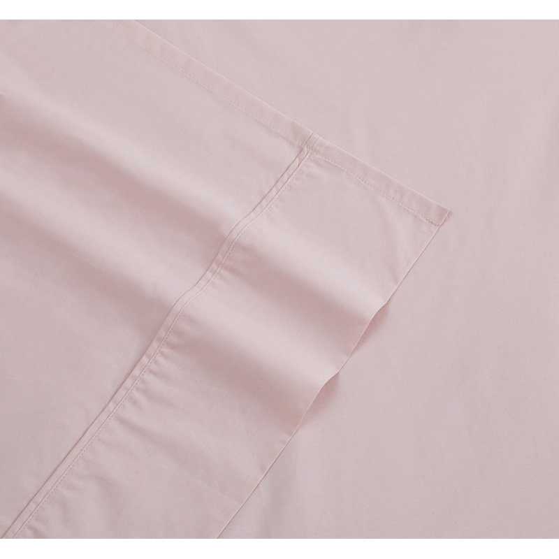 100% Cotton Standard Sheet Set, Full Sheet Set with 2 Pillowcases, Blush