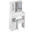 Petit meuble-lavabo de 29,2 po avec tabouret de bureau et tabouret rembourré à gauche 29,5 po, grande commande tactile, interrupteur tricolore, miroir à luminosité réglable, rangement à grande capacité, convient aux petits espaces-854286221