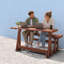 Ensembles de salle à manger convertibles pour patio, banc de jardin compact en bois massif