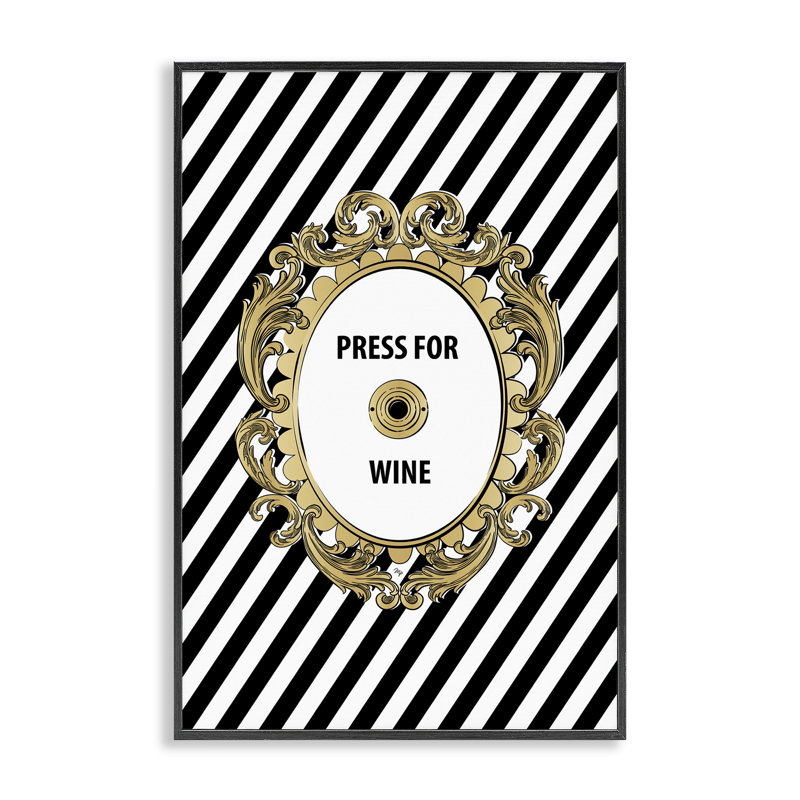 «Classy & Chic Press for Wine», estampe numérique, design par Martina Pavlova, H 30 po x l 20 po, Giclée encadrée noir minuit