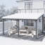 Pavillon de jardin à toit rigide avec toit incliné en acier galvanisé-124065813