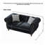 Canapé en tissu d'ameublement en velours de 67 po avec accoudoirs roulés et têtes de clous Chesterfield 67 po.-1196865276