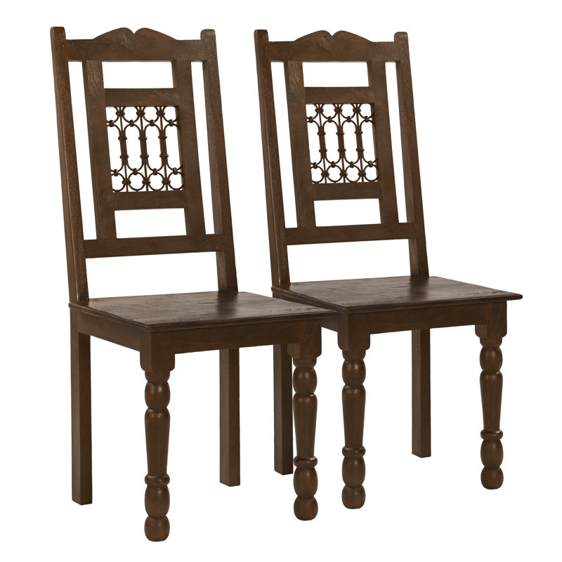 Ensemble de chaises de salle à manger Bliss 2 pièces en bois massif brun Barista