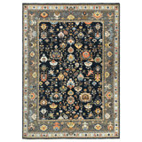 Antiquity Wool Oriental Area Rug in Blue