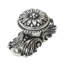 Acanthus large knob with flared foot Rosette style with medium backplatein Platinum-1838224596