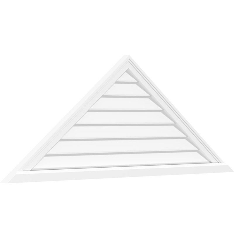 Triangle Surface Mount Non-Functional Brickmould Sill Frame PVC Gable Vent 11/12 Pitch, 25" H x 76" W