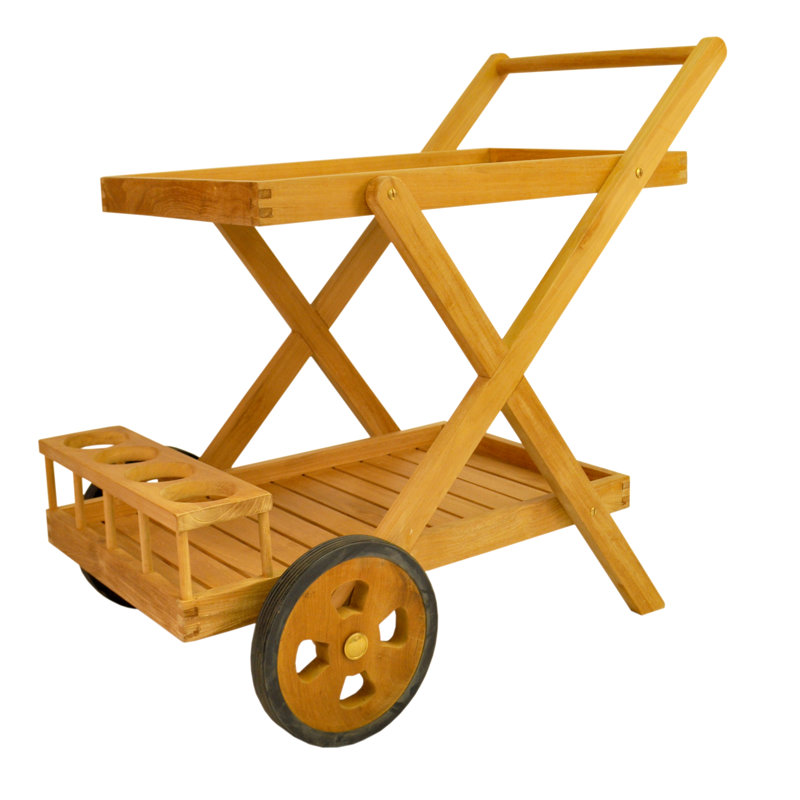 Cobana Teak Wood Outdoor Serving Cart with Storage