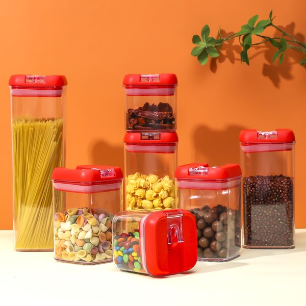 7-Piece Airtight Seal Food Storage Container Set - Red