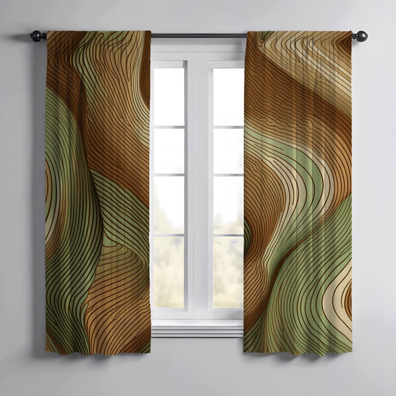 Paire de rideaux semi-transparents en polyester Shariece, L 56 po x L 78 po