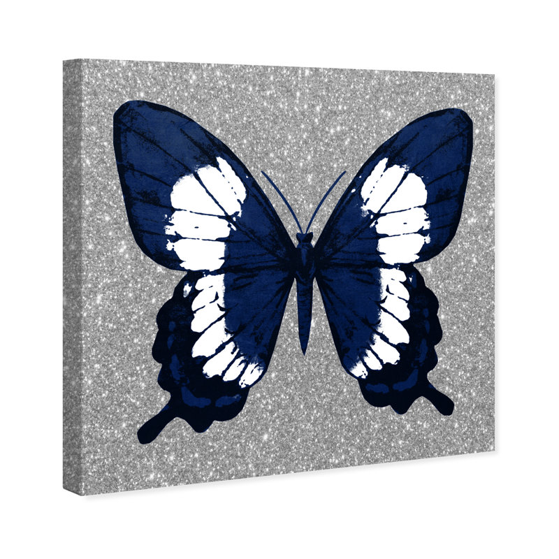 Animaux, papillon et paillettes - Insectes, Toile tendue, H 30 po x l 30 po x P 1,5 po