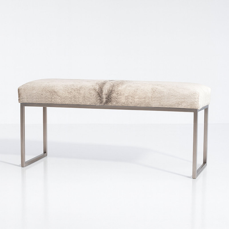 Upholstered Cowhide Bench