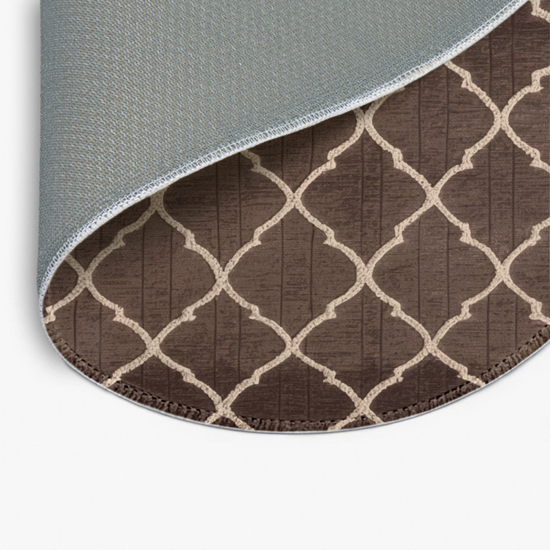 Tapis brun intérieur et extérieur Trellis, Rond 5 pi