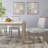 Dunton Upholstered Dining Chair, Light Gray Fabric With Rubberwood Legs