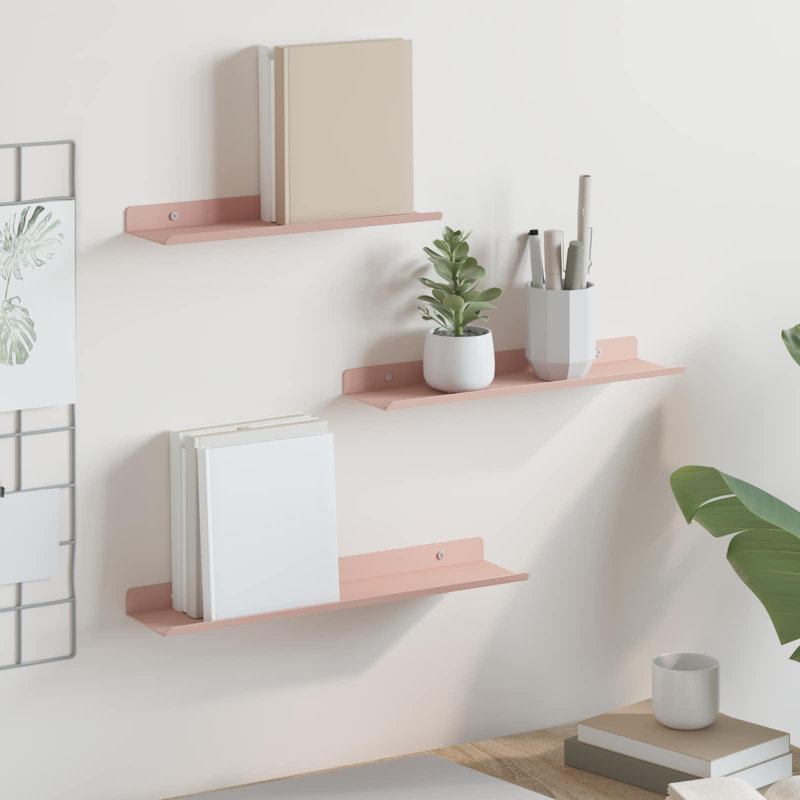 Steel Floating Shelf, Pink