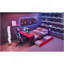 Lit de jour double avec lit gigogne simple, bureau et port USB-1754393092