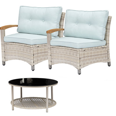 Chaises simples pour 2 personnes avec table basse