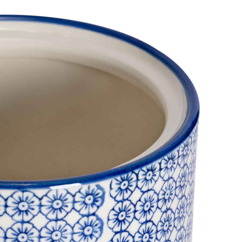 Nicola Spring - Hand-Printed Kitchen Canister - 15.5cm - Navy, 1