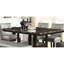 Faux Marble Counter Height Dining Table With Brown Top And Shelf Storage, Modern Construction Rectangular Storage