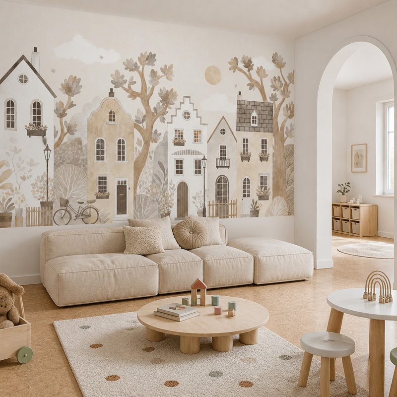 Décoration murale européenne European Water Village, 200 po x 120 po, Non tissé