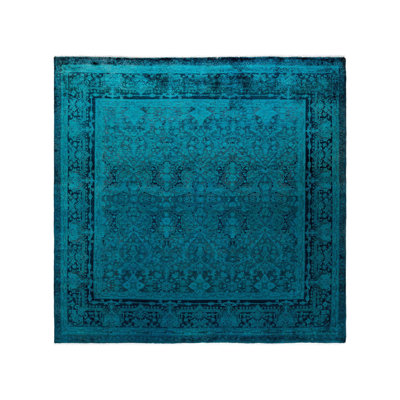 Tapis bleu nouvel âge 6 pi 1 po x 6 pi 2 po Cowlic