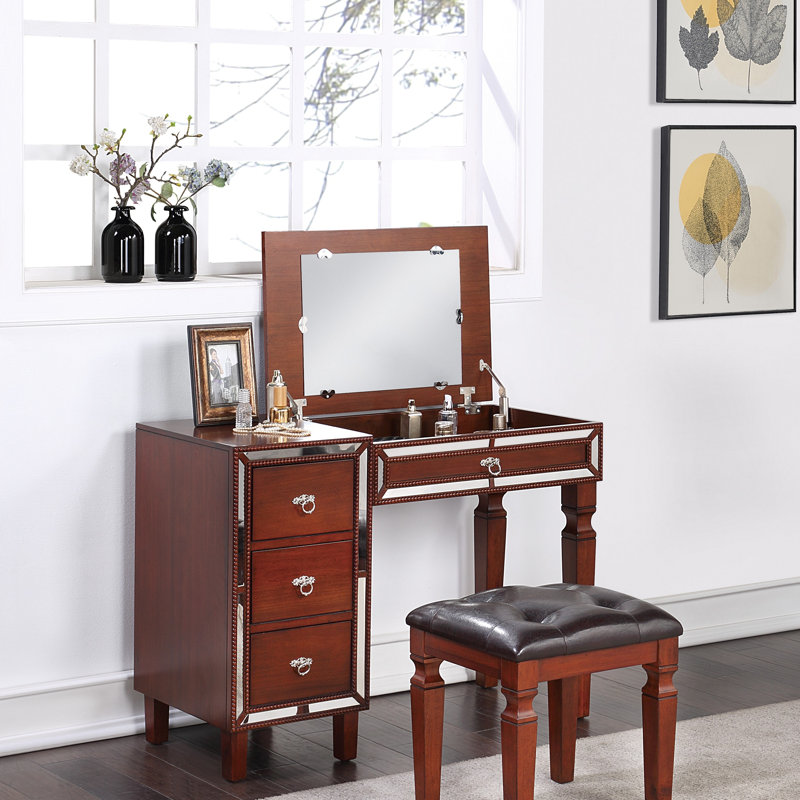 Ensemble de meuble-lavabo traditionnel couleur cerise avec tiroirs de rangement 1 pièce