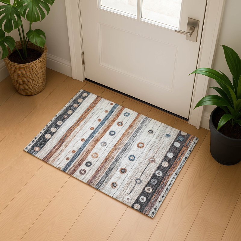 Premium Machine Washable Millbrook AMF1964 Stripes Rug, Rectangle 1'8" x 2'6"