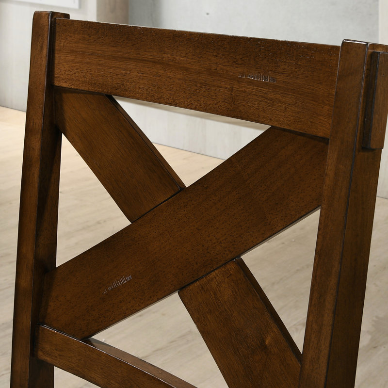 Chaises de salle à manger en bois massif, paire de noisettes foncées, sièges rembourrés en mousse avec accoudoirs texturés brun clair l 17 po x l 18,5 po et H 39,5 po, matériau de rembourrage