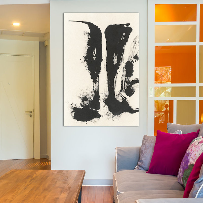 « sumi cascade view v », impression, H 26 po x l 18 po x P 1,5 po, Toile avec cadre noir