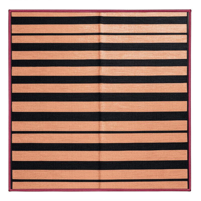 Tapis rose à rayures horizontales lavable à la machine, Carré 4 pi