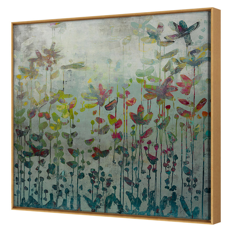 Cozette's Garden Print by Harris, Maeve, Gold Framed, 50" H x 50" W