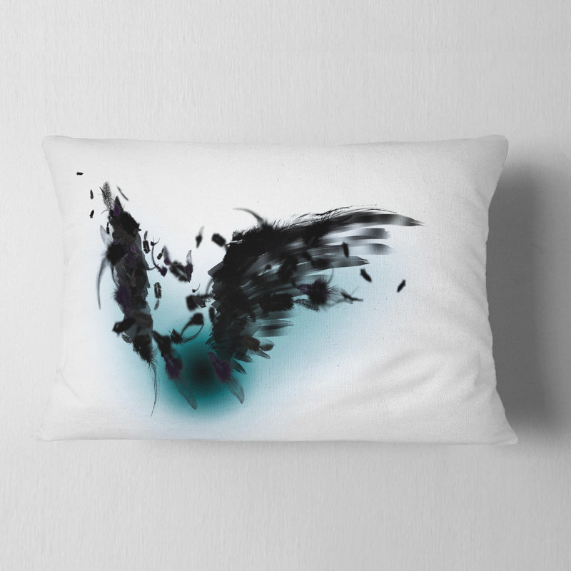 Black Wings - Abstract Printed Throw Pillow