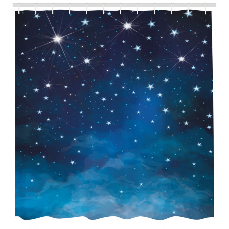 Ensemble de rideau de douche et de crochets night, H 70 po x l 69 po