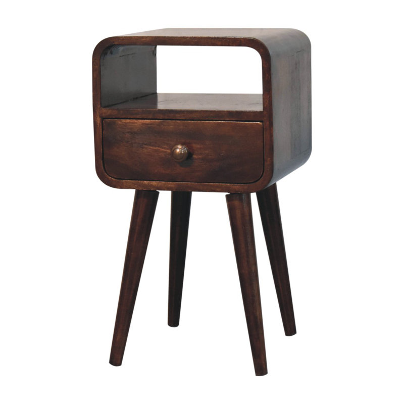 11.81'' W Solid Wood Nightstand, Walnut