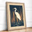 Heron in Reeds Japandi - Framed Print-1586063490-1586063488