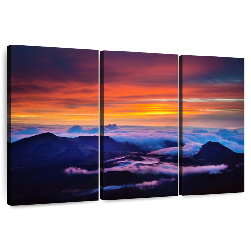 Cratère du parc Sebbie Haleakala au lever du soleil, H 36 po x l 57 po