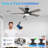 42 in. 5 - Blade Smart Outdoor Indoor Black Flush Mount Ceiling Fan with RGB LED Lights and APP/Remote Control, Dimmable, 6-Speeds-384979891-384979892