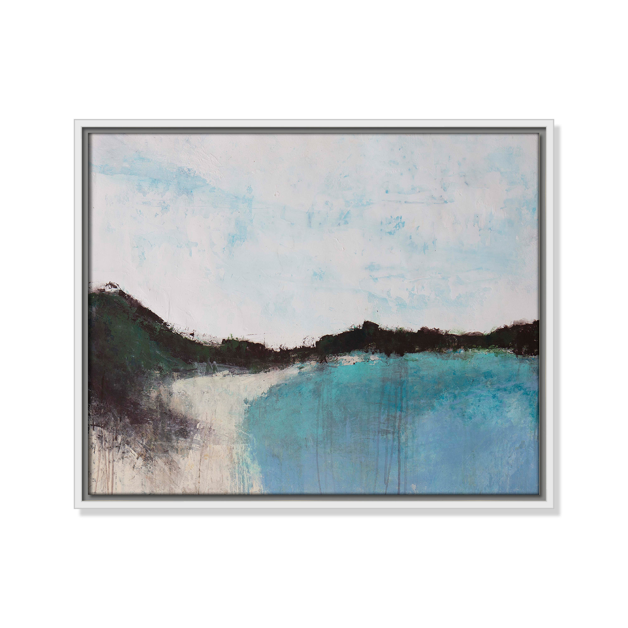 Mountainside Lakeview III by Filippo Ioco, 17.5'' H x 21.5'' W x 2'' D, White Framed