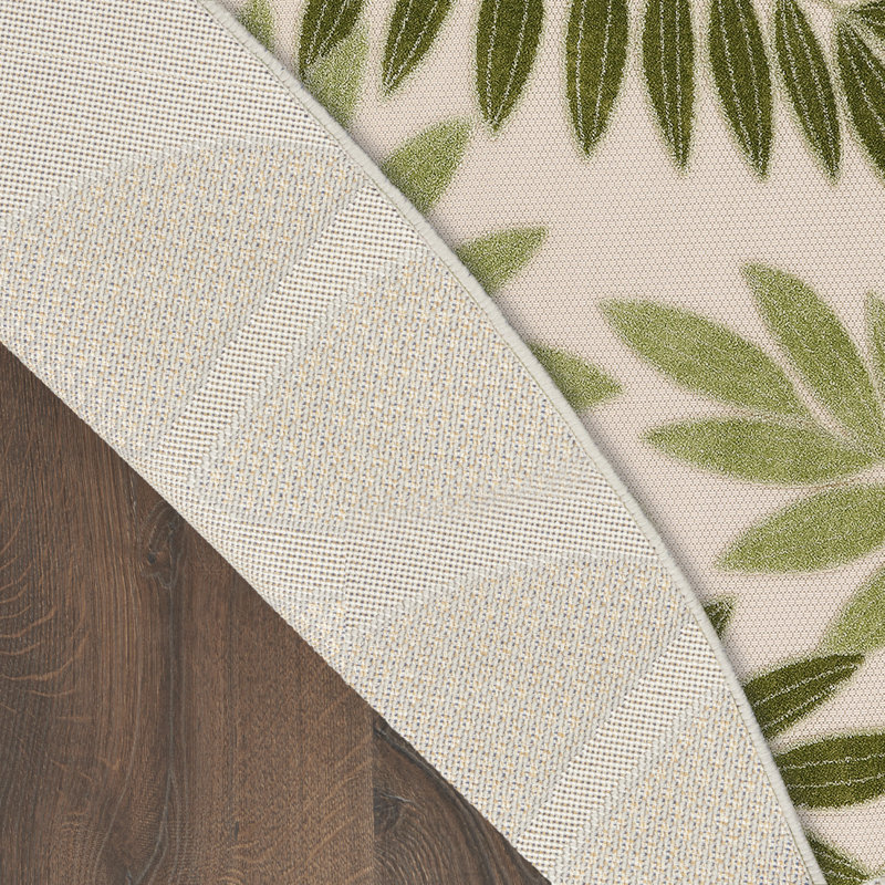 Nivia Floral Indoor/Outdoor Area Rug, Round 7'10"