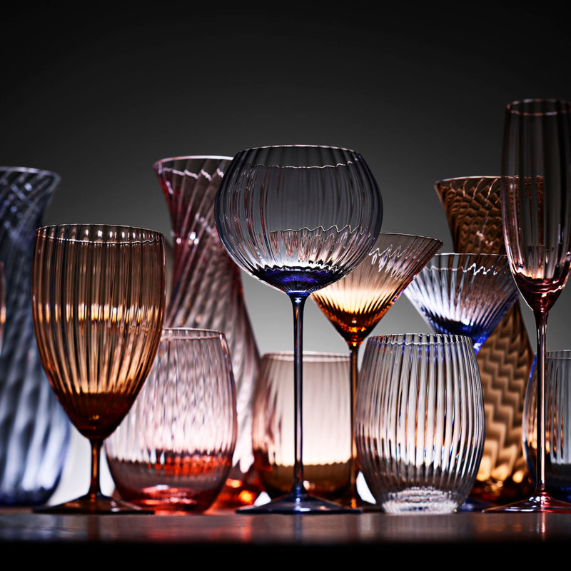 Quinn Handmade Crystal Drinking Glass, Amber