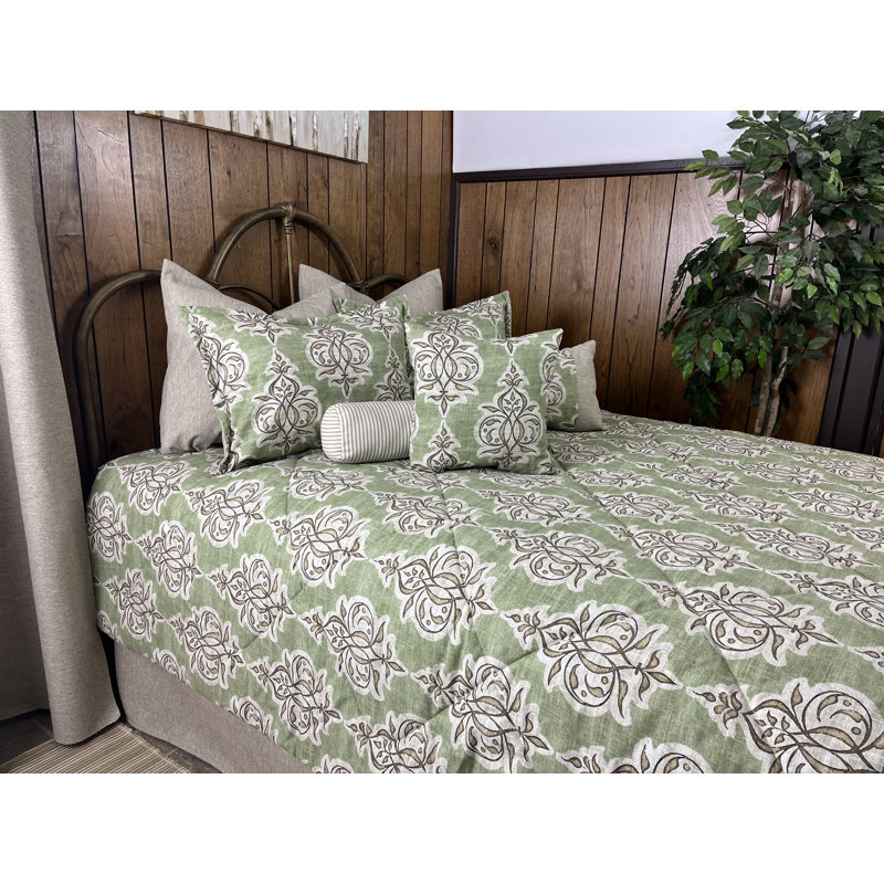 Jenna green medallion damask Daybed set