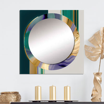 Rontez - Art mural moderne miroir carré pour salle de bain