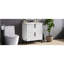 Meuble-lavabo de salle de bain de 76 cm (30 po) avec lavabo en céramique intégré, tiroir cannelé à fermeture amortie, espace d'extension, poignée de 14,7 cm (5,8 po), pied de 21 cm (8,27 po), blanc, style américain, glissières sous plan.