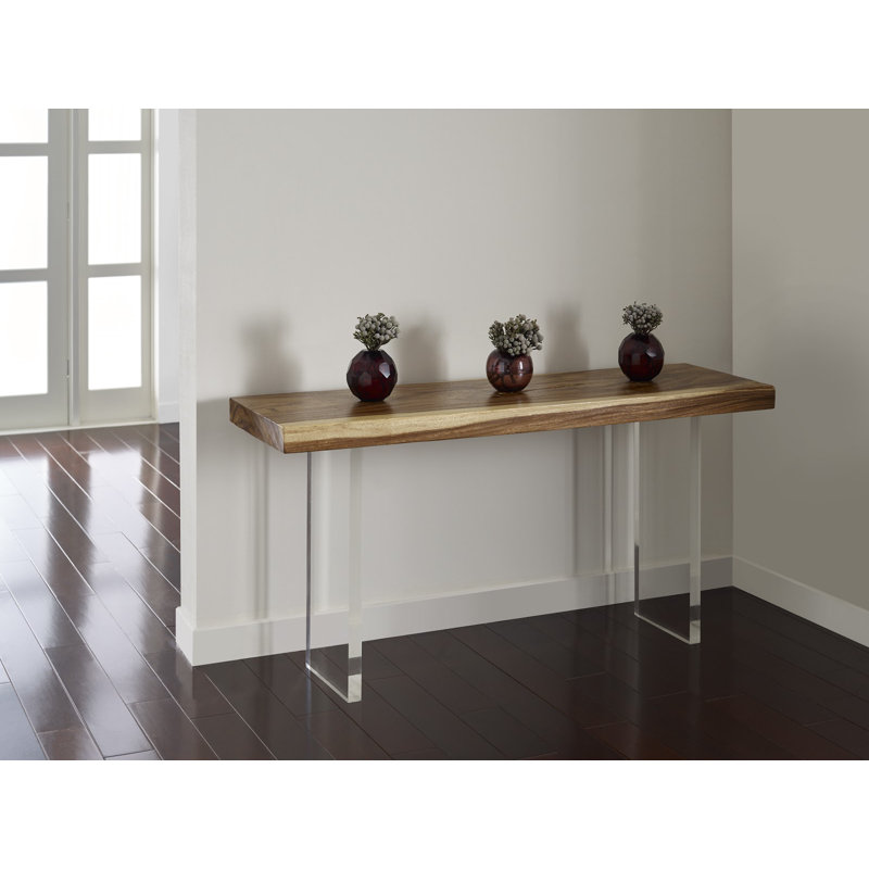 Acacia Wood & Solid Acrylic 60" Modern Console Table