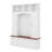 Hall Tree With Golden Hooks And Handles, Practical Entryway Walnut Bench With Adjustable Shelves, Farmhouse Wooden Style Coat And Shoe Rack